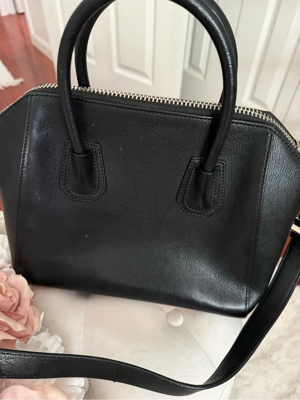 Givenchy Black Antigona Leather Satchel